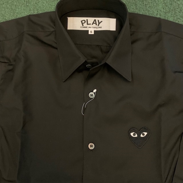 COMME DES GARGONS CDG PLAY HEART SHIRT L/S (STYLE A) - MEN SIZE SIZE S IN STOCK NOW (現貨發售中)