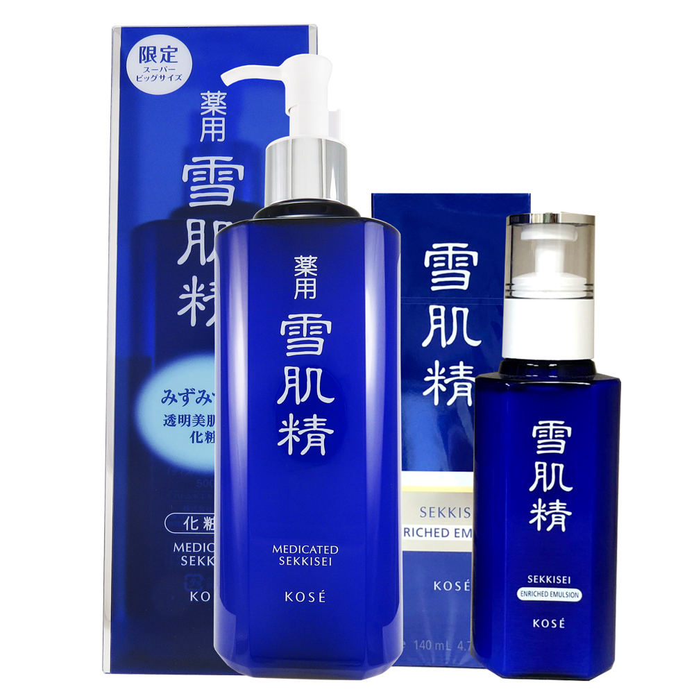 【KOSE】藥用雪肌精化妝水(限量實惠瓶) 500ml+雪肌精乳液140ml