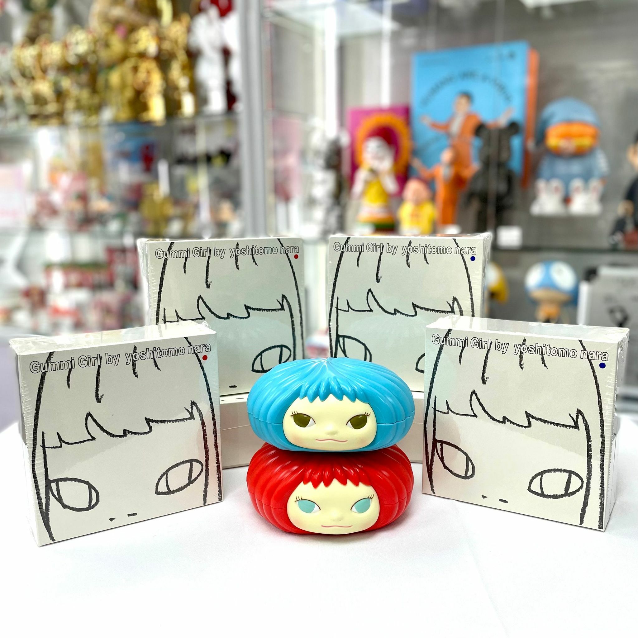 YOSHITOMO NARA - Gummi Girl Candy Box (Ringocco Red / Soran-chan Blue)