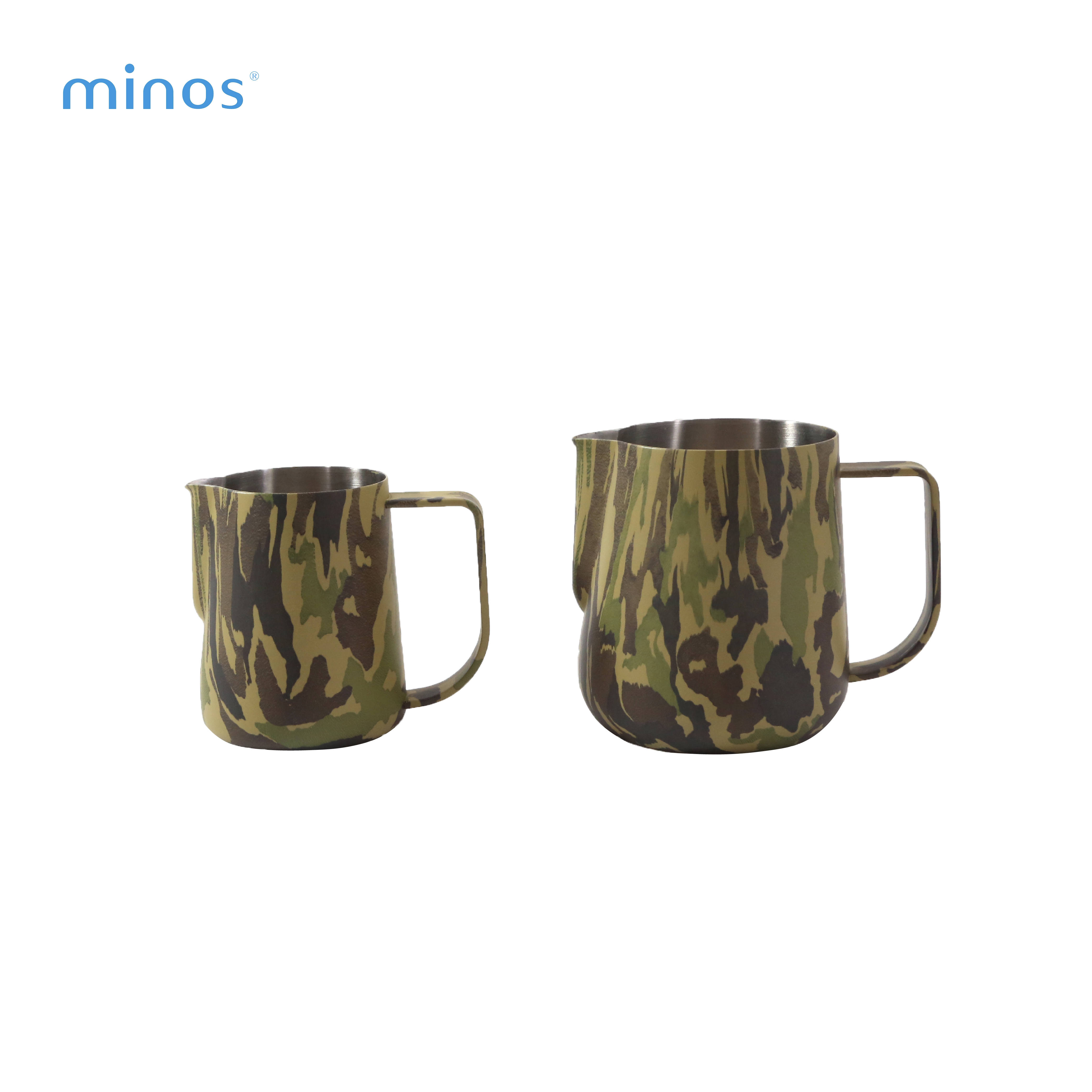 minos 不鏽鋼拉花杯（髮絲紋路／內附刻度／300ml／500ml／迷彩款）