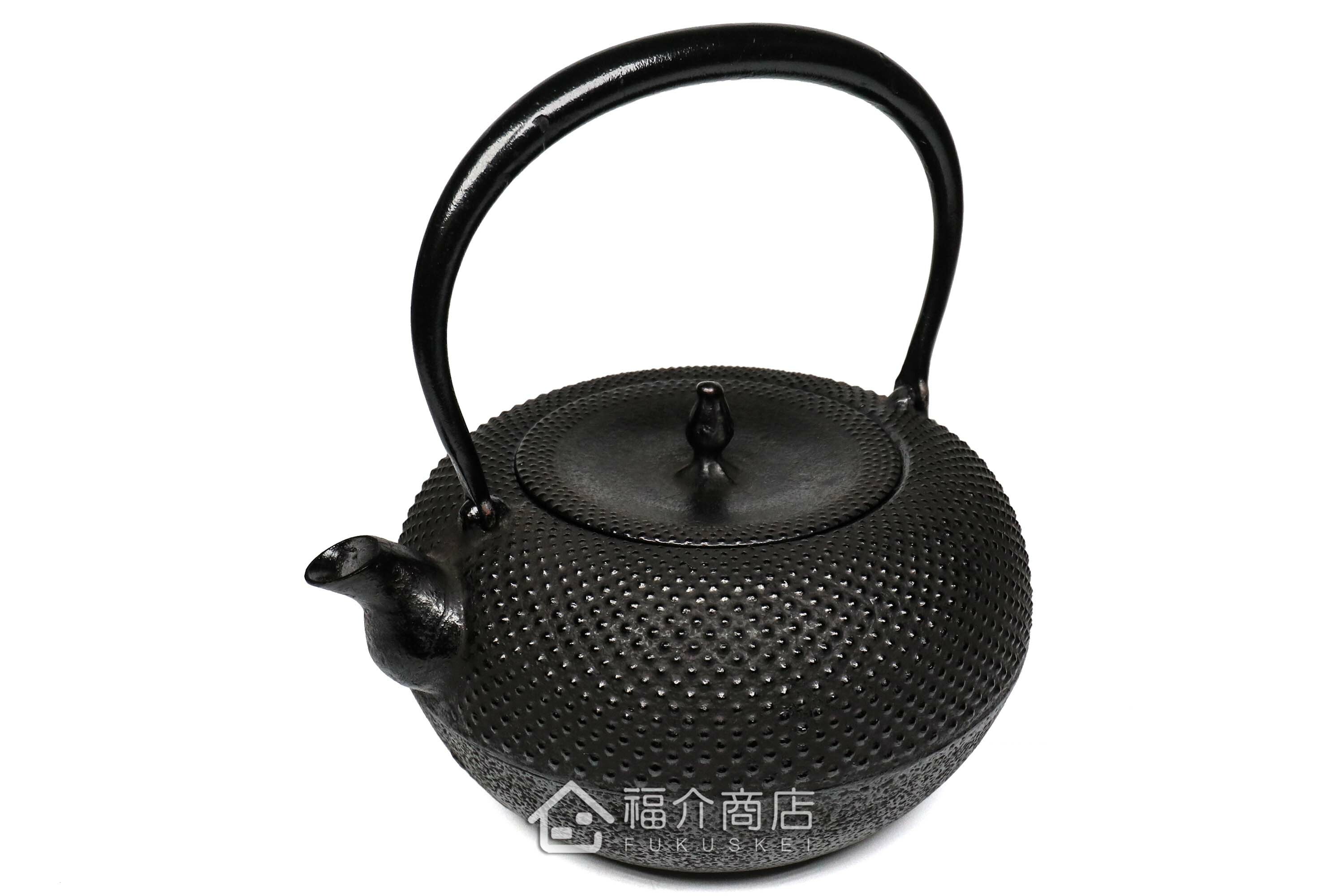 煮水泡茶用的鐵壺，壺身設計成霰圖紋