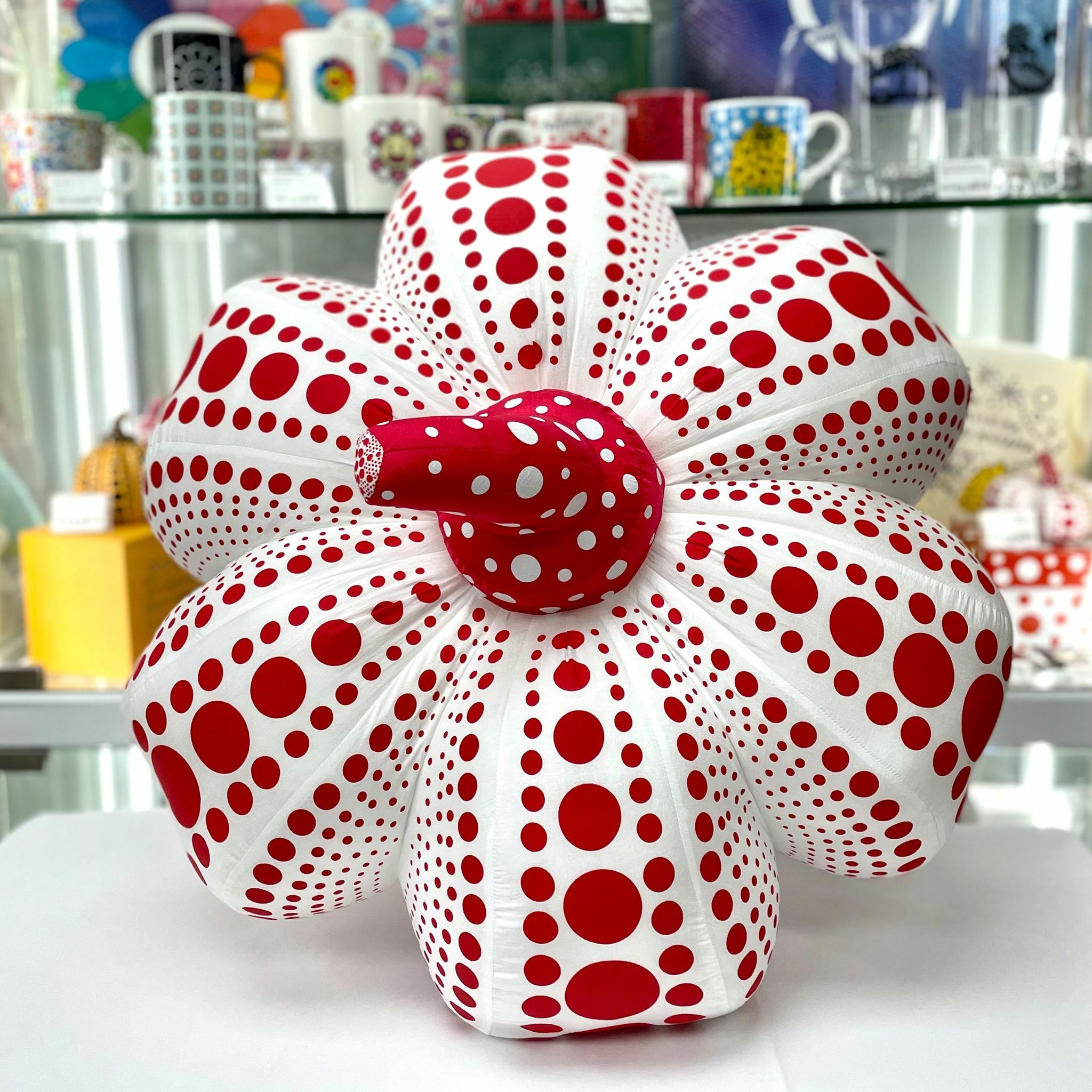 Yayoi Kusama Soft Sculpture Pumpkin - Red & White