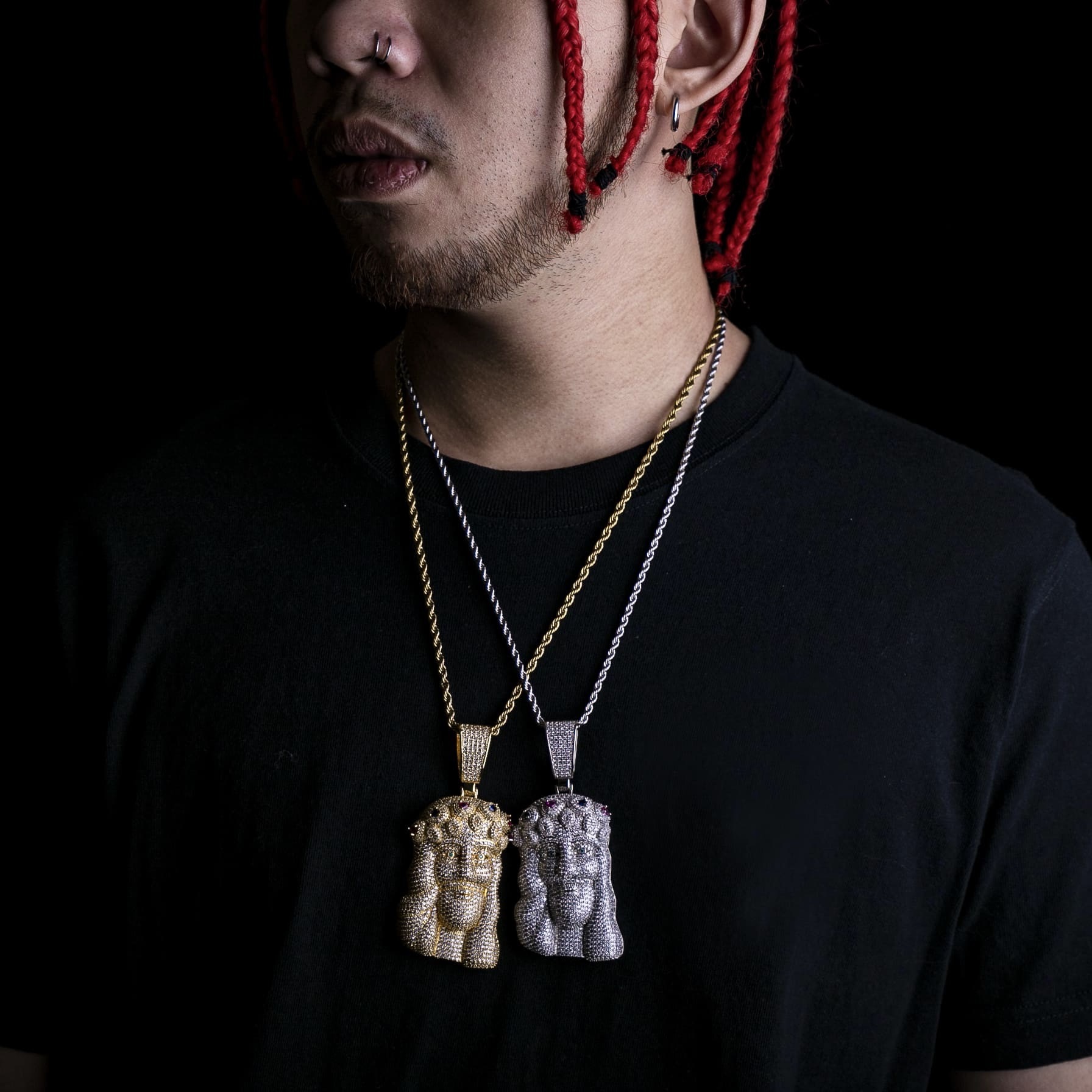 滿鑲國王頭墜飾