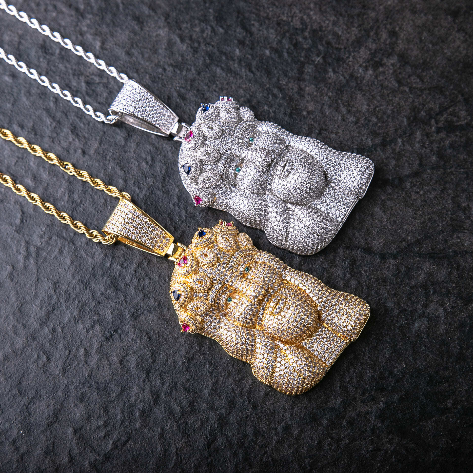 滿鑲國王頭墜飾