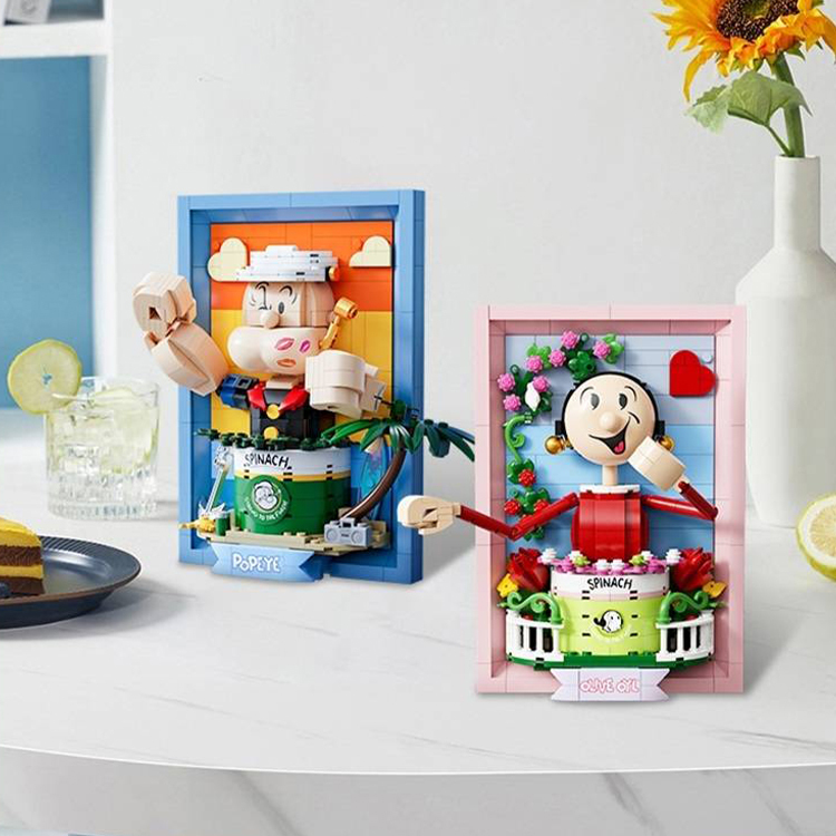 拼奇 大力水手 卜派(86403) / 奧莉薇(86404)  立體畫 收藏積木