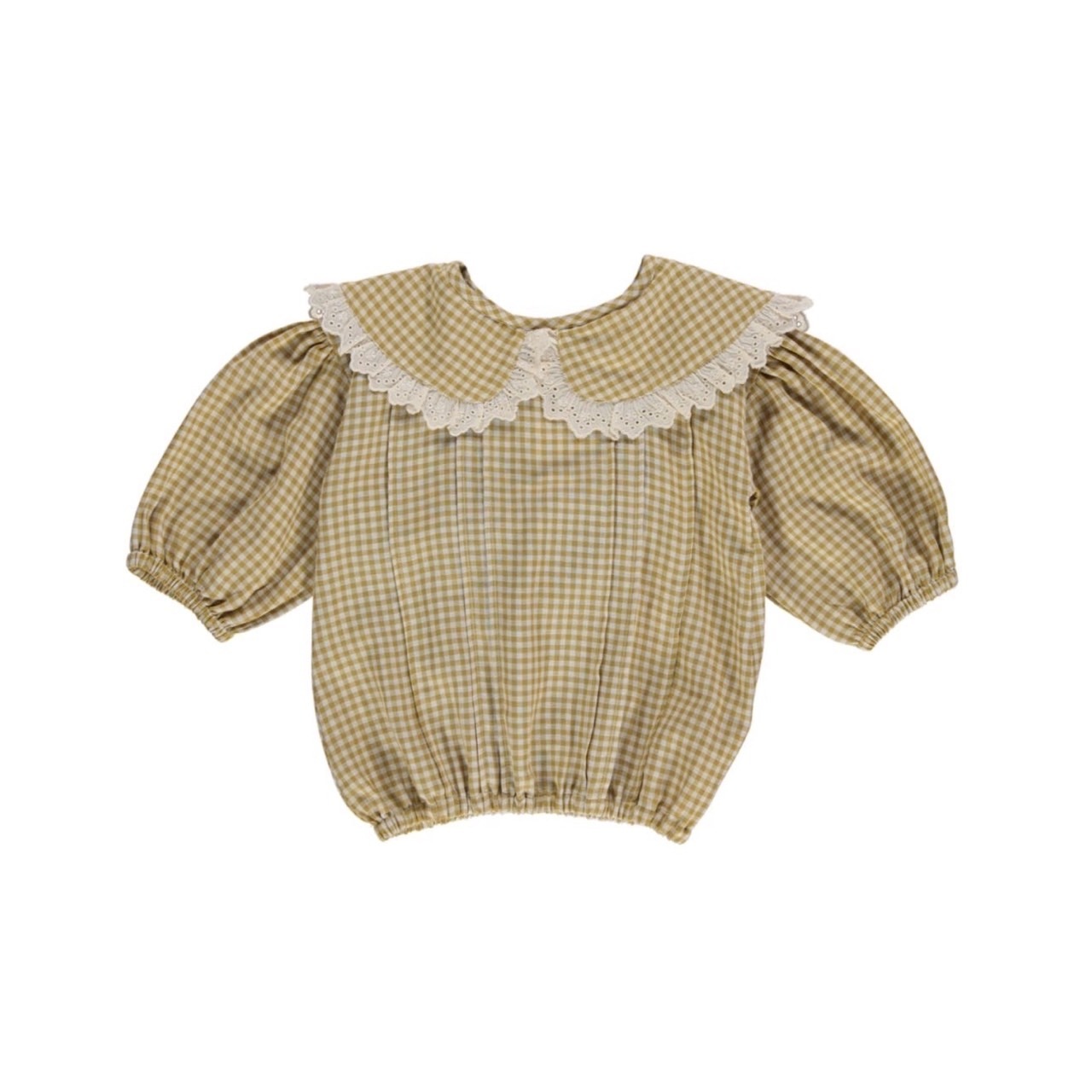 Liilu - Asra Blouse - Mustard Vichy