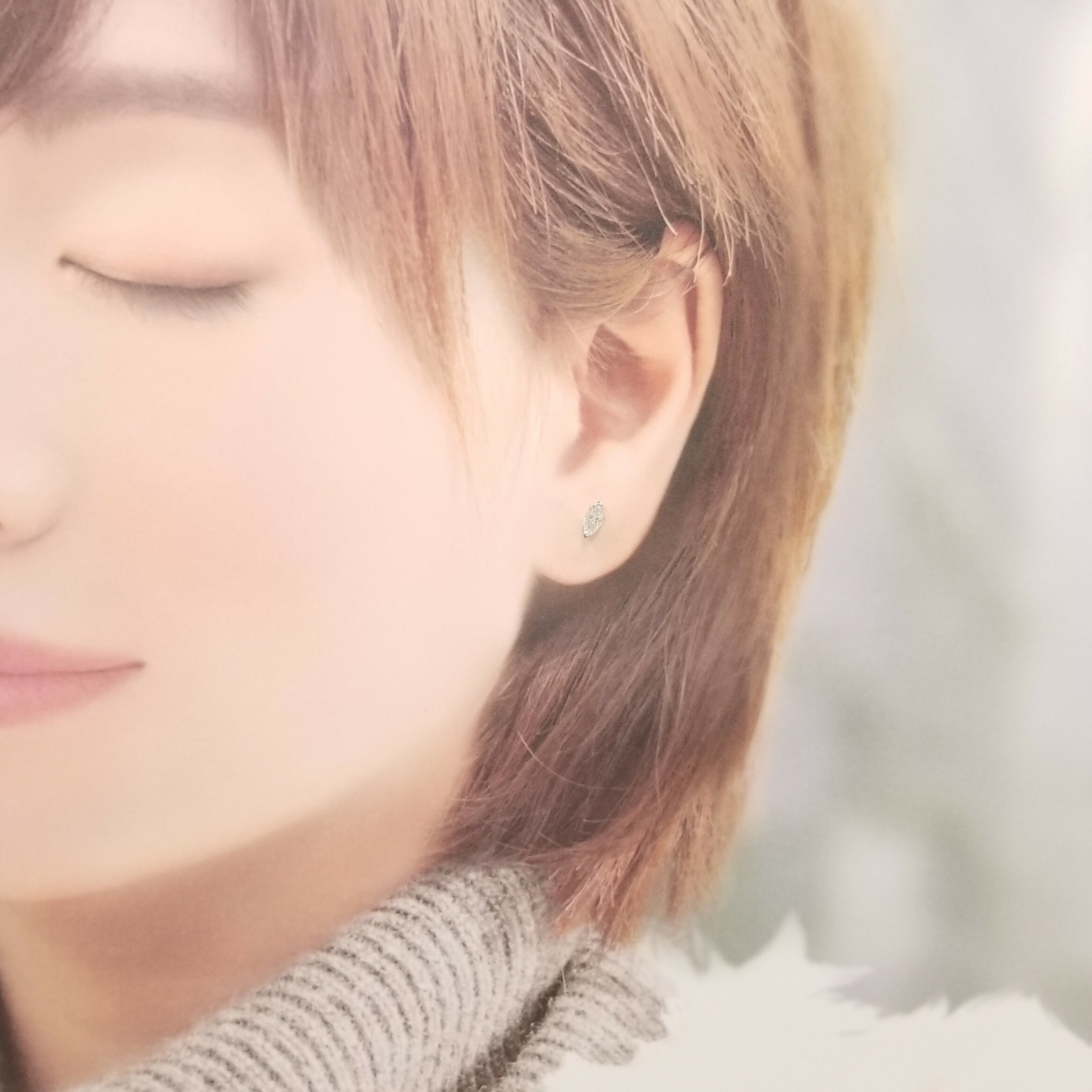 全新18K白金【主石53份欖尖形鑽石】耳環