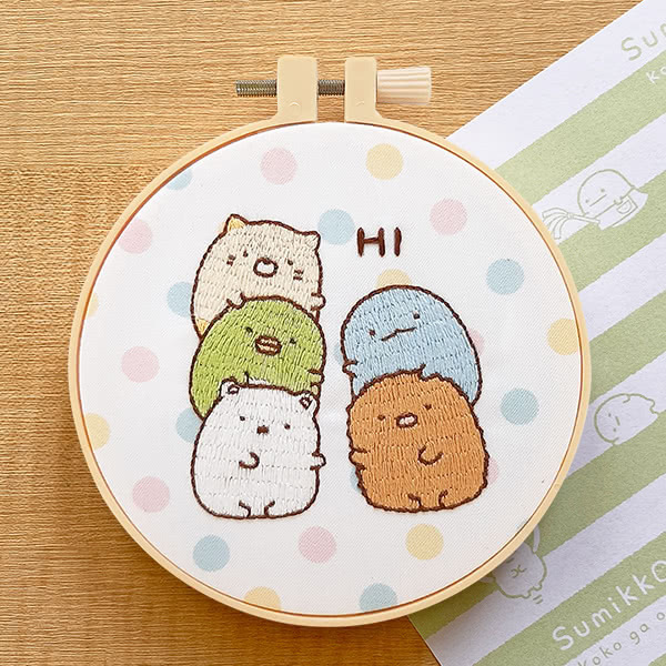 角落小夥伴刺繡：開心打招呼（附超值全材料包套組 含完整教學影片＋原寸繡圖）