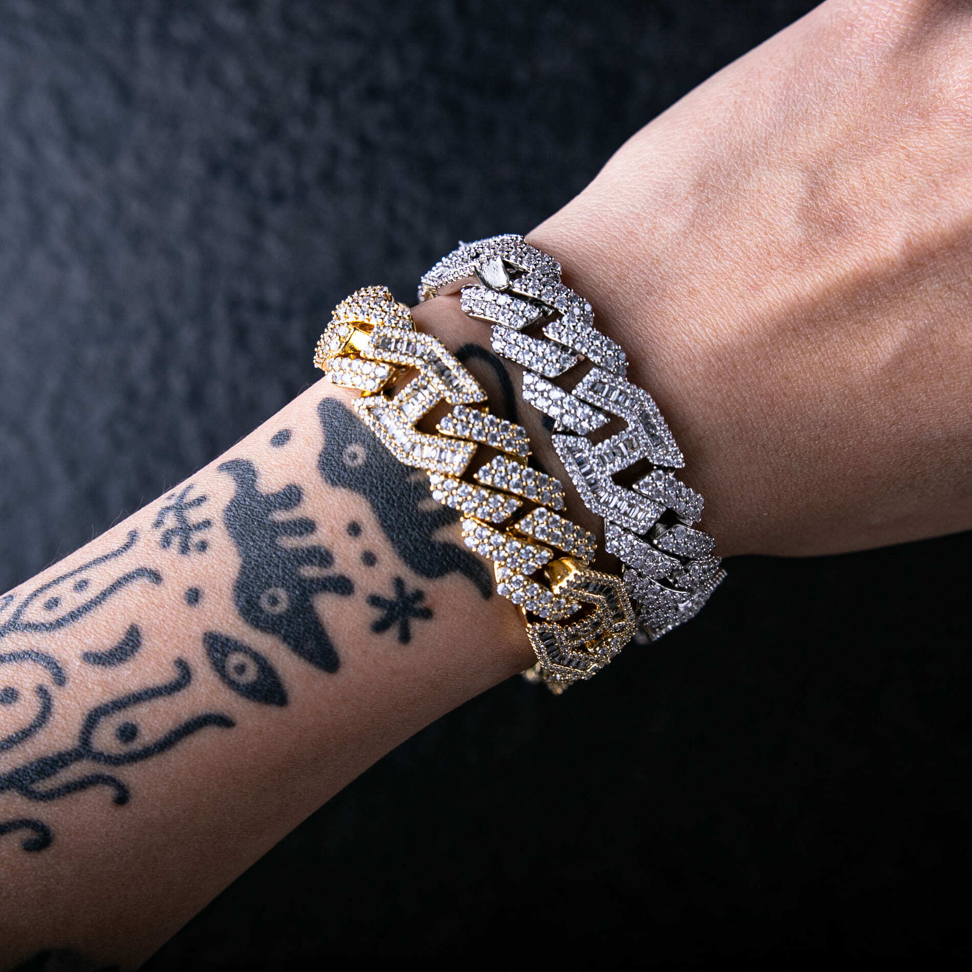 15mm滿鑲水手古巴手鍊