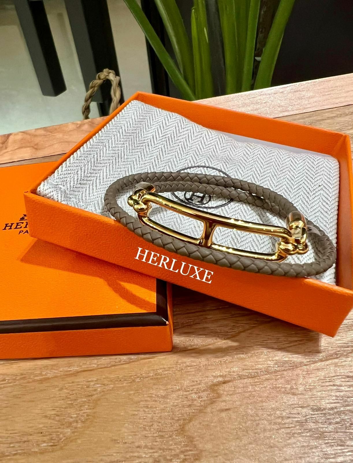 Roulis double tour tresse bracelet 18 etoupe cc T2 T3