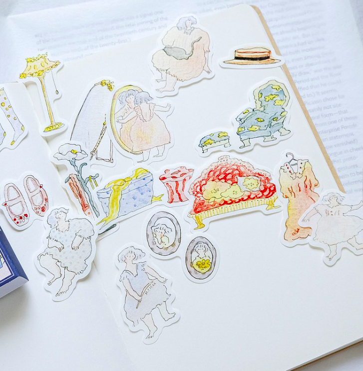 角落衣櫥 36枚 火柴盒貼紙組｜dodolulu