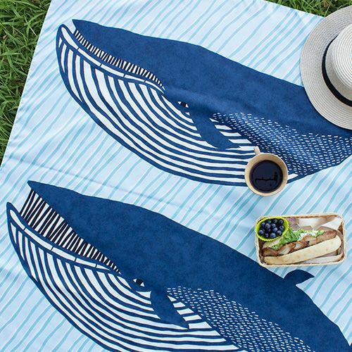 長鬚鯨魚 100cm 防潑水加工 大茶巾 風呂敷｜日本kata kata