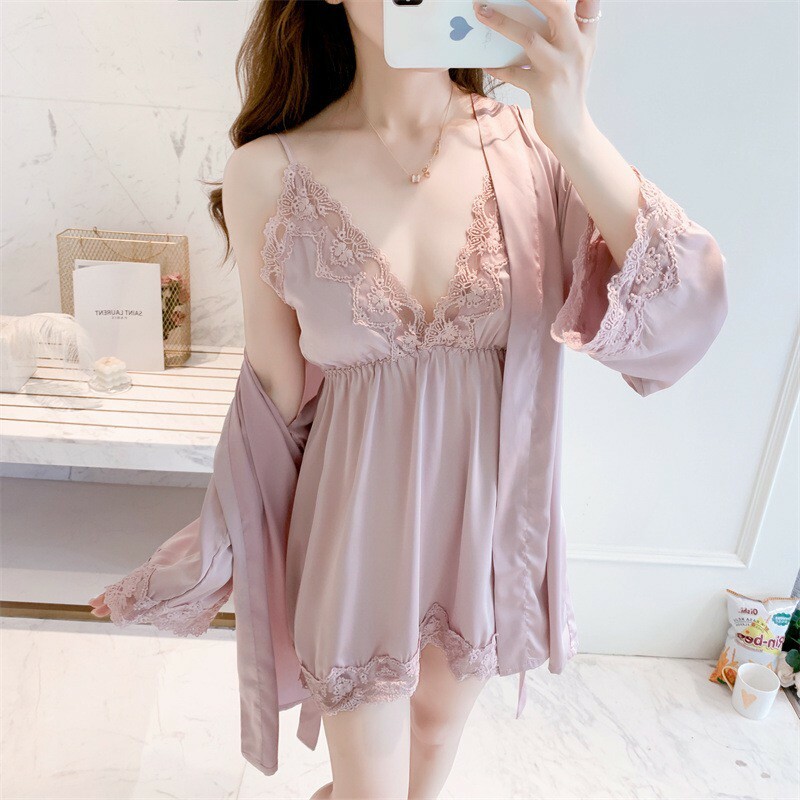 外衫-蕾絲公主仿真絲