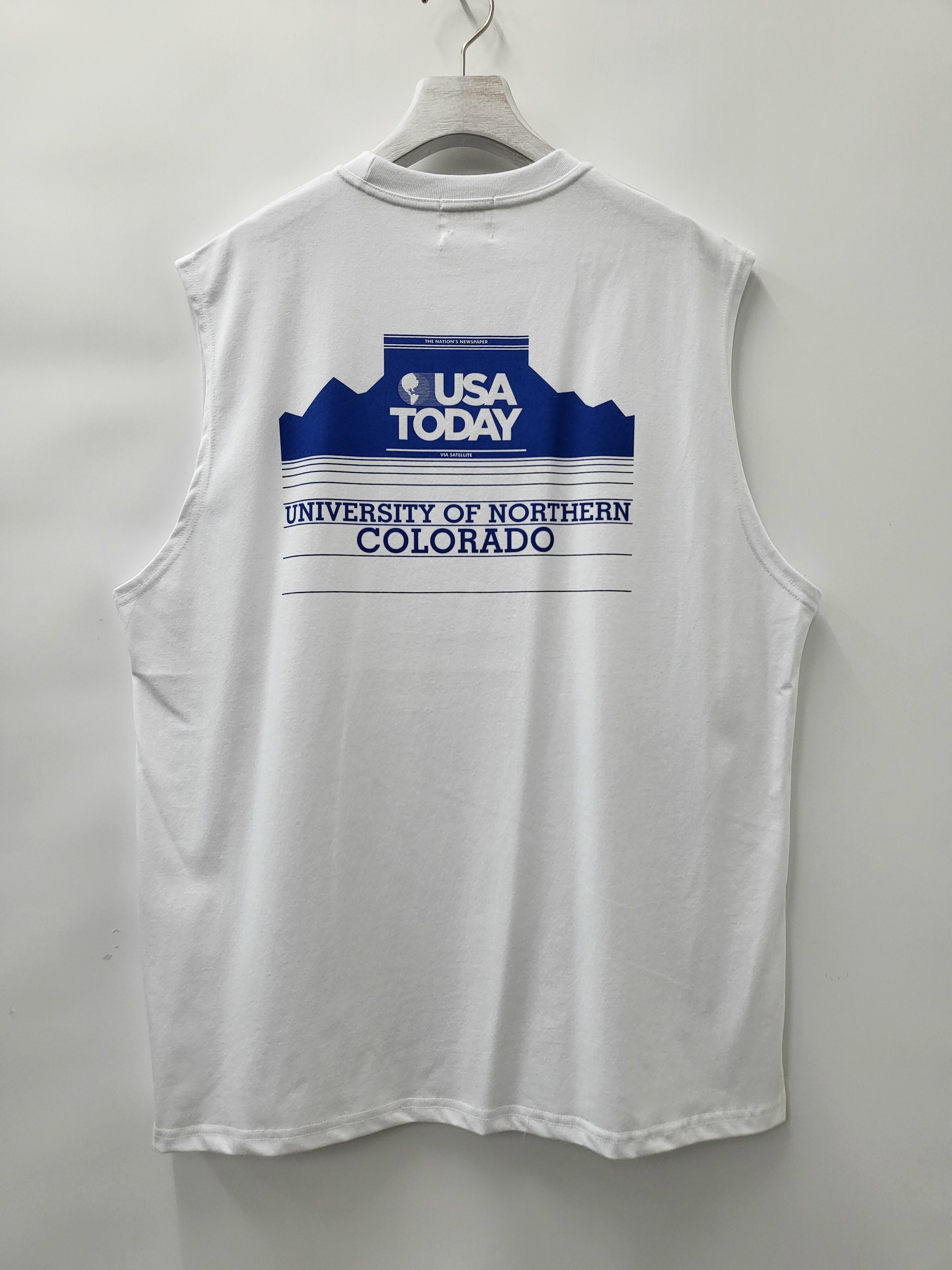 英文字圖案背心 V953