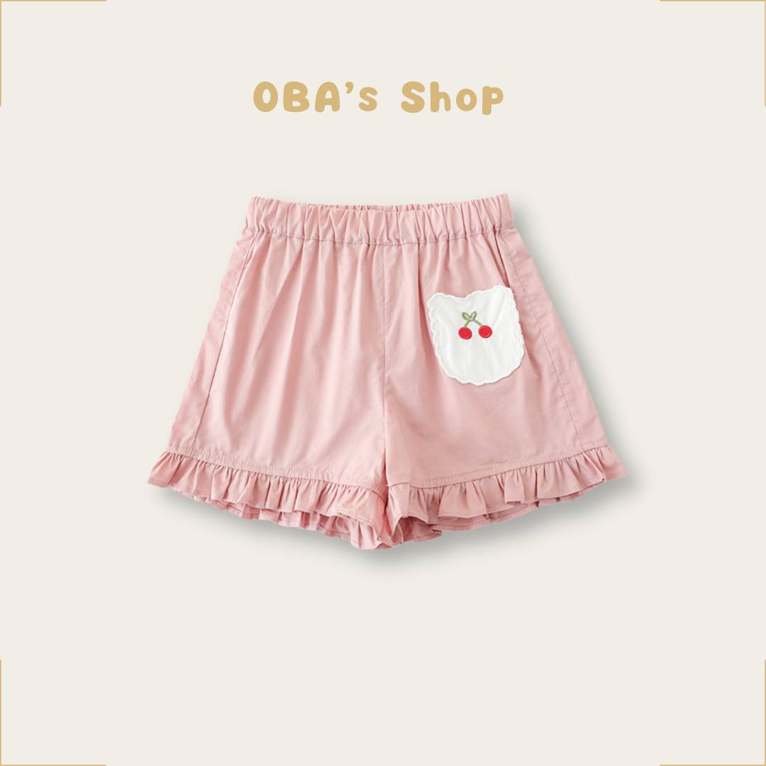 粉色櫻桃-夏季短褲(80-130)