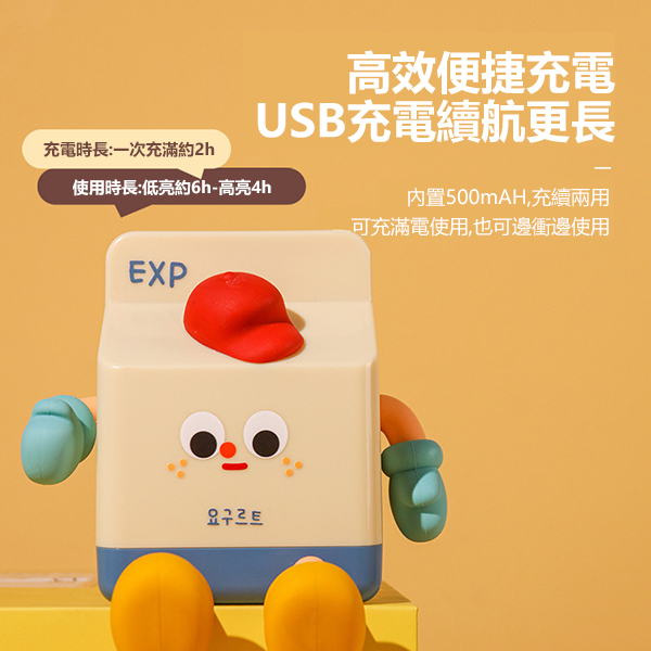 Korea AMC milk carton night light bedside lamp USB atmosphere table lamp (C0007)