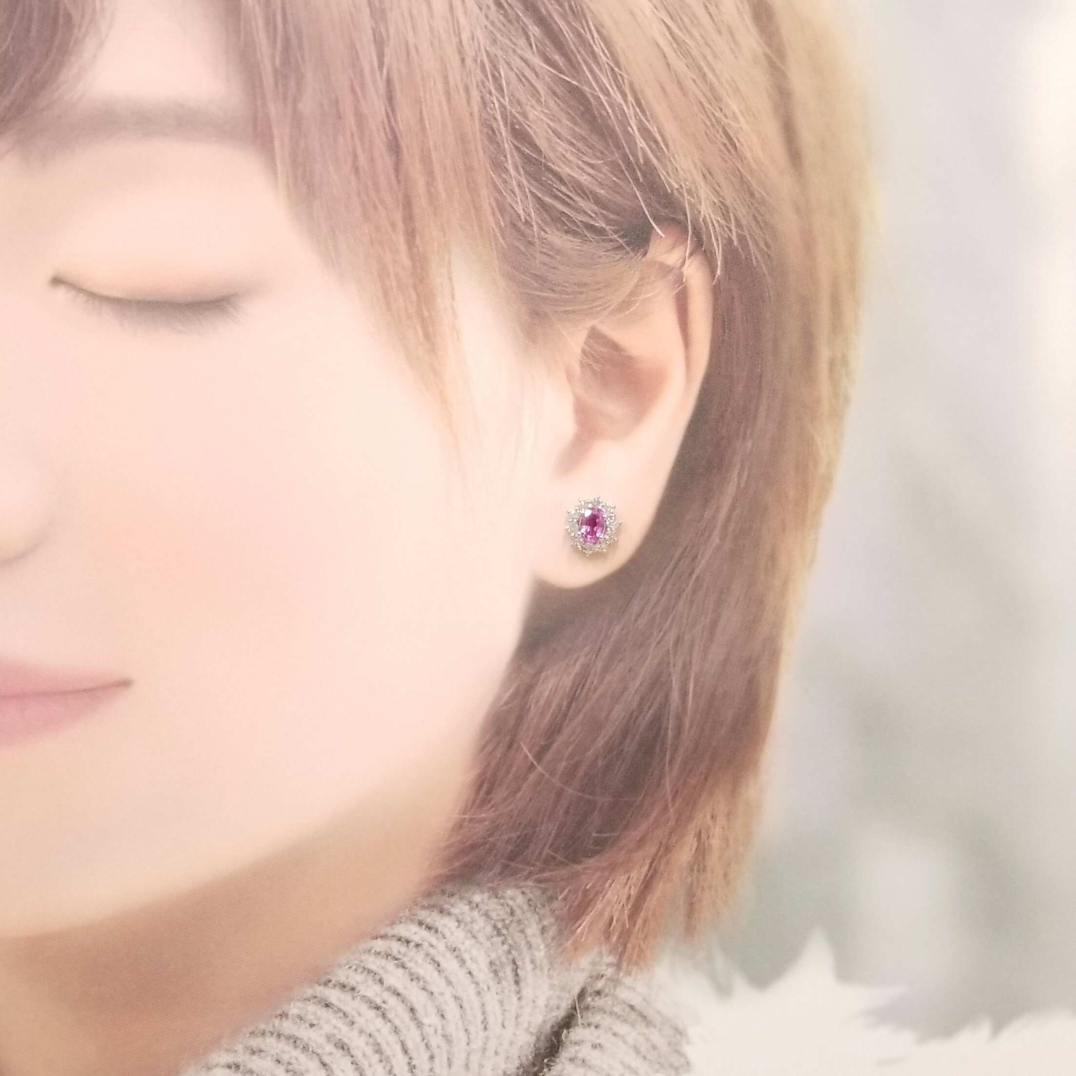 18K White Gold 1.10ct Sapphire and Diamond Earrings