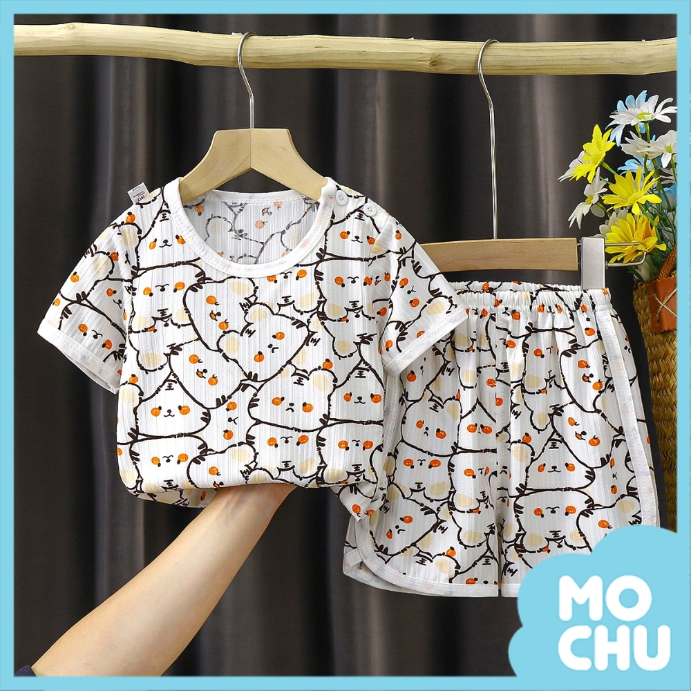 臉紅紅小虎提花短袖套裝