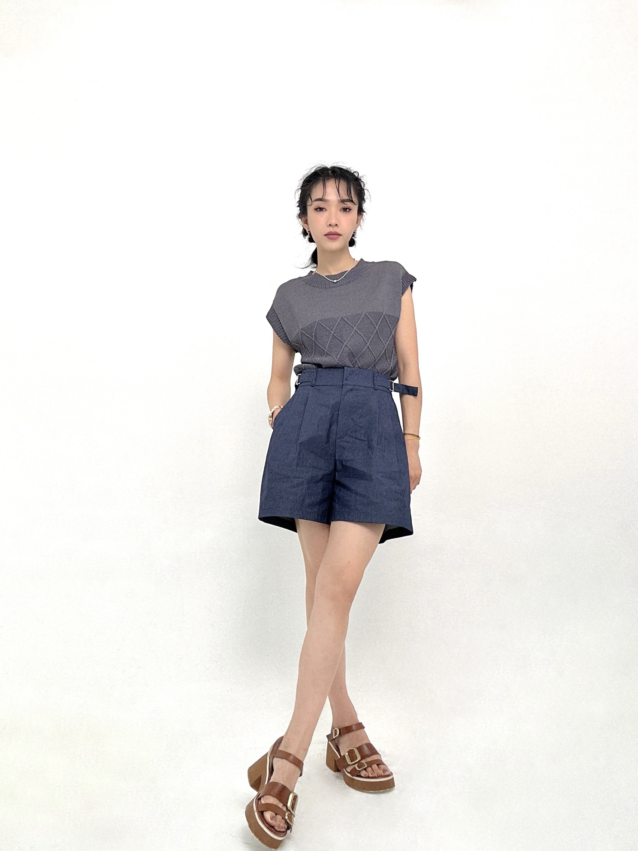 菱形紋針織背心（現貨款式）