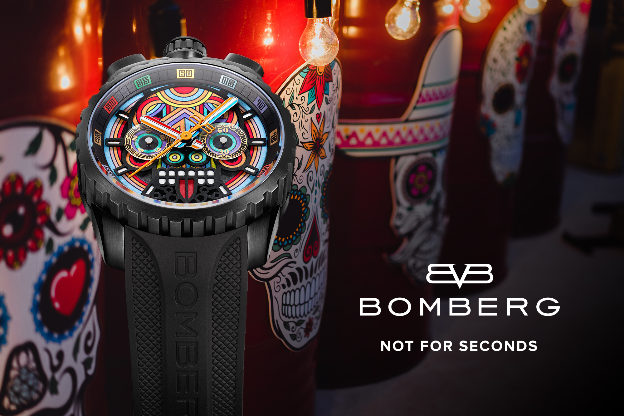BOMBERG炸彈錶以BOLT-68系列馬雅骷髏計時錶致敬墨西哥文化
