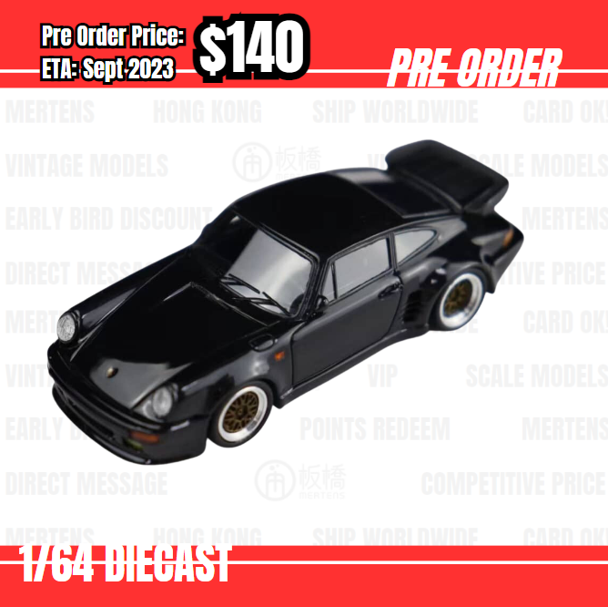 PO-$140 * LF Model * 1:64 Porsche 911 930 Turbo Blackbird Gold Wheels [OD21/06]