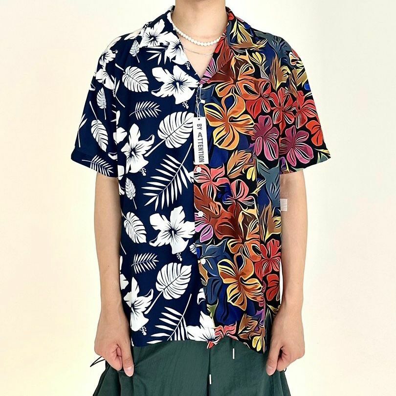 拼花短袖恤衫 BY ATTENTION-003S