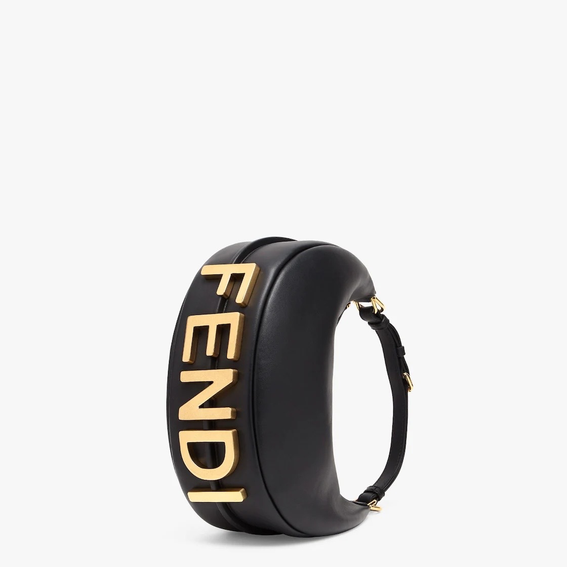 FENDI Fendigraphy 黑色皮革手袋