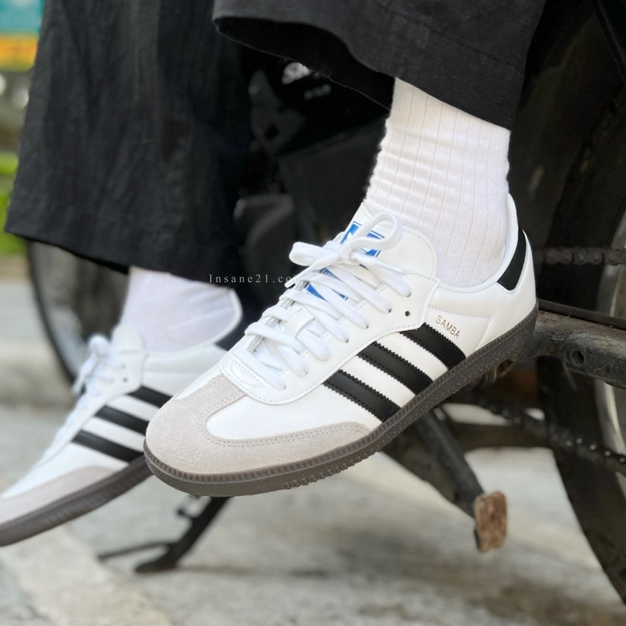 adidas samba vngan サンバ ホワイト 白 ビーガン23.5cm - スニーカー