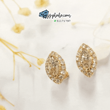 18K Rose Gold 1.63ct Marquise Cut Diamond Earrings