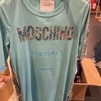 [S] MOSCHINO MILANO COUTURE SHORT SLEEVE T-SHIRT DRESS, LIGHT BLUE, DA0424-0440-2333 (SM567)