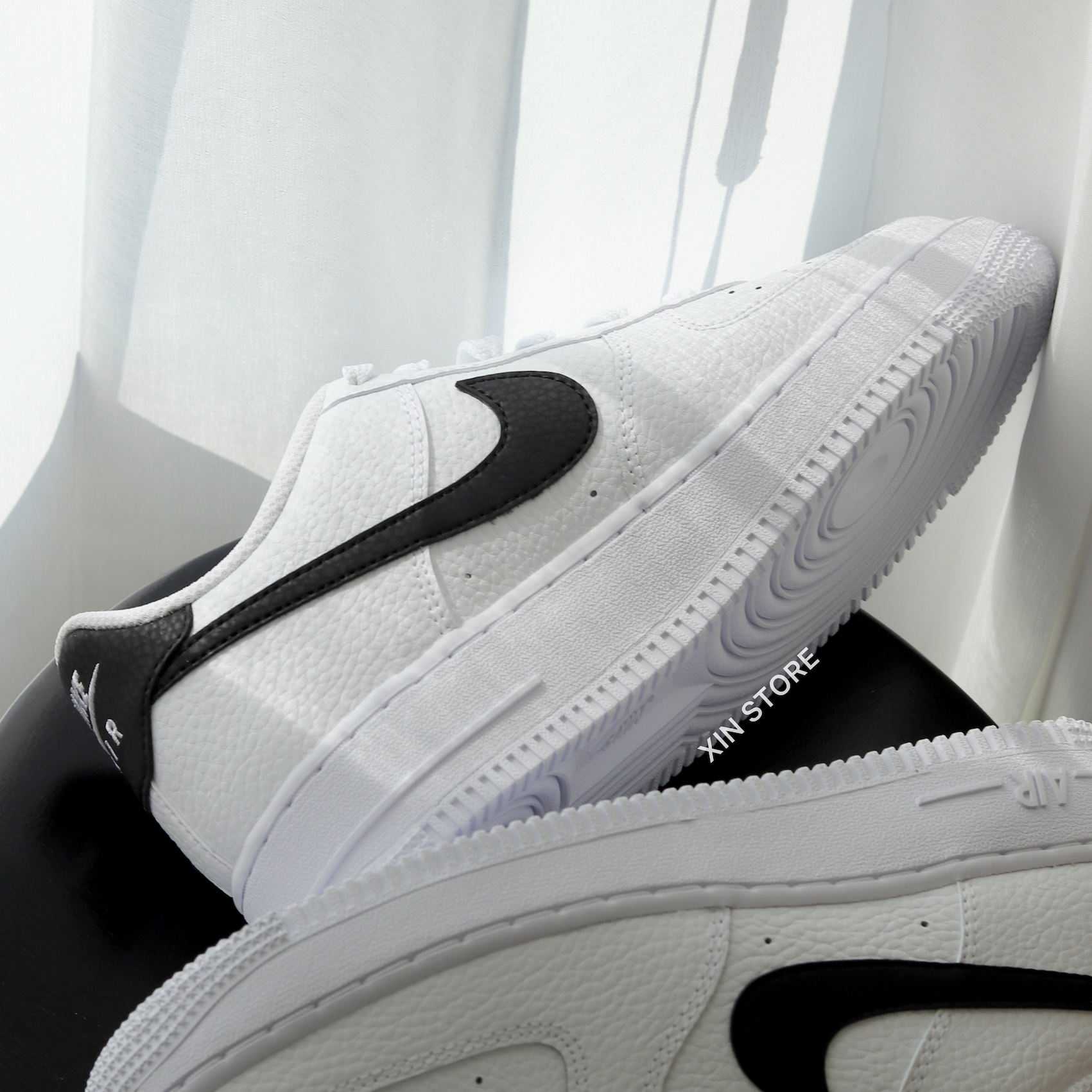 Nike Air Force 1 Low AF1 白底低筒黑勾黑白(GS)