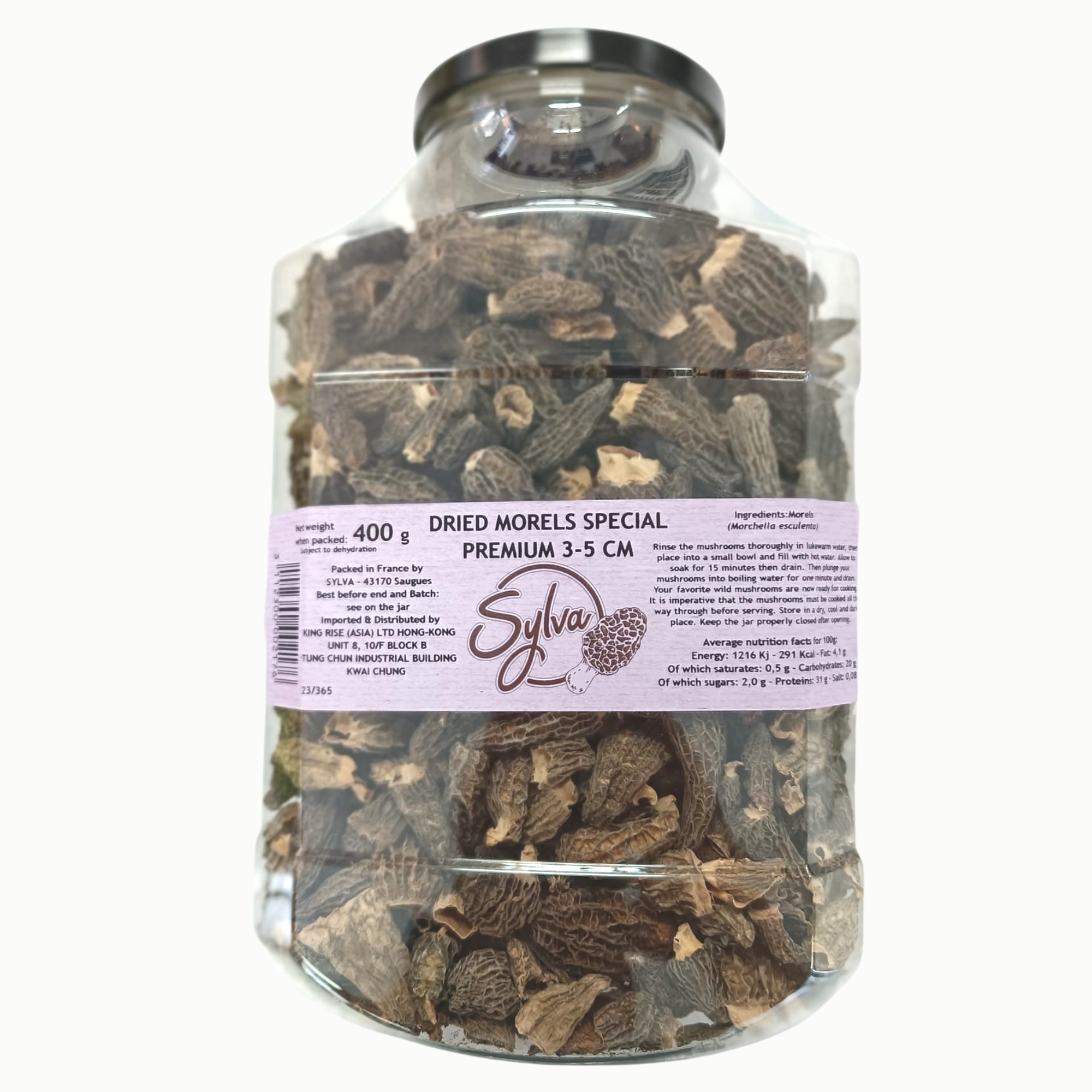 法國乾羊肚菌 / 摩李菌 France Sylva Dried Morels Without Tail 400克 / 樽  +/-5% (易碎，小心輕放)