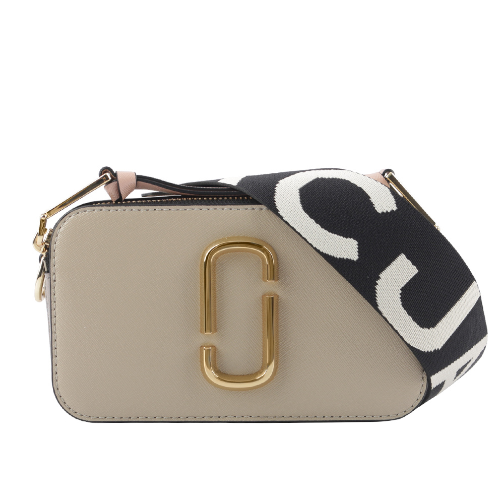 【MARC JACOBS】防刮牛皮撞色Snapshot 相機包(卡其色)
