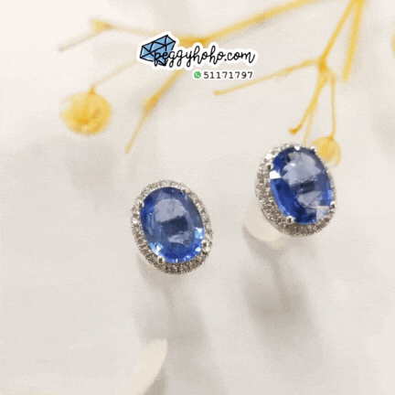 18K White Gold 1.88ct Sapphire and Diamond Earrings