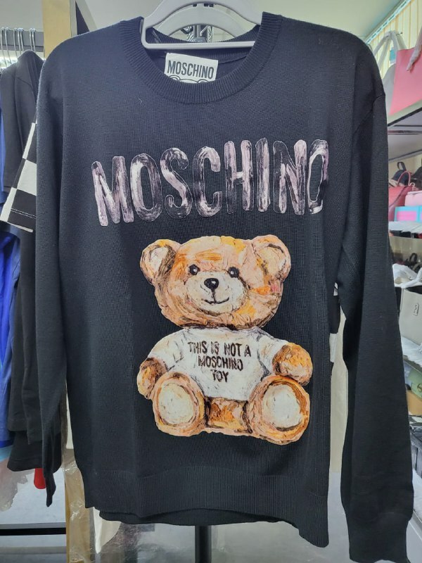 [S] MOSCHINO TEDDY BEAR PRINT SWEATEER,BLACK, DV09045400-1555 [FINAL SALE] (SM573)