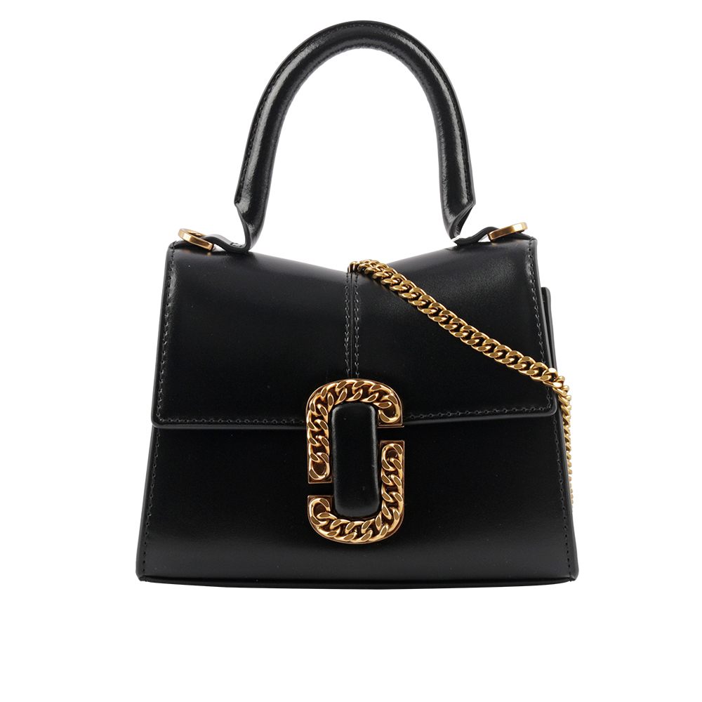 【MARC JACOBS】鎖鏈標誌小牛皮迷你手提/斜背二用包