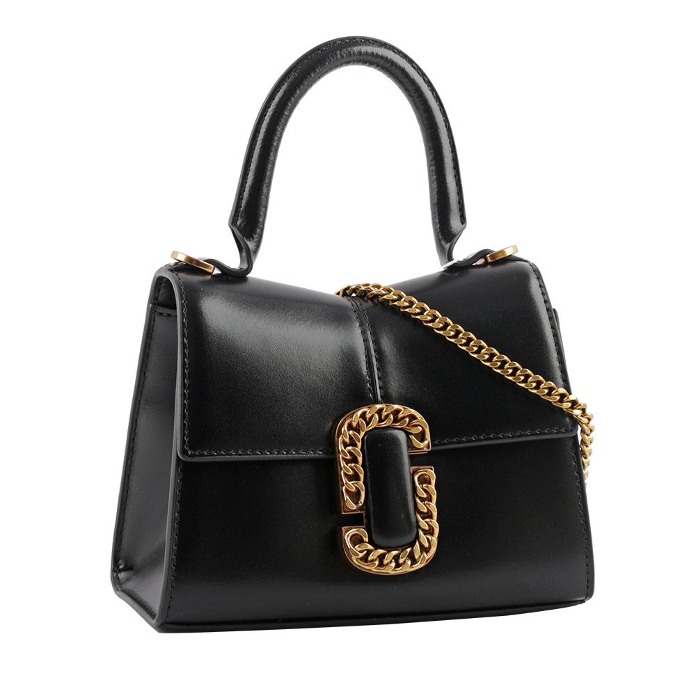 【MARC JACOBS】鎖鏈標誌小牛皮迷你手提/斜背二用包