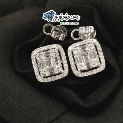 18K White Gold 2.24t Diamond Earrings