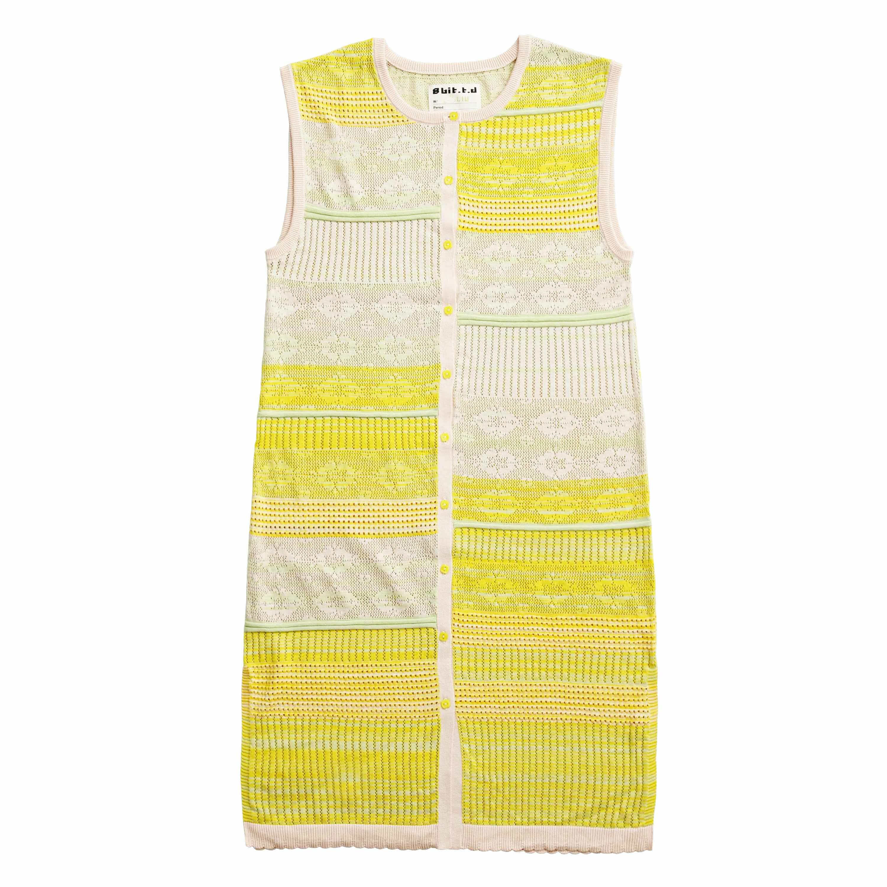 Taller Penghu Tiles Dress Green-Yellow