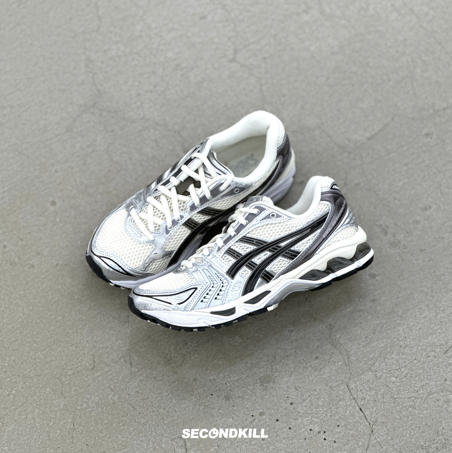 希少 asics GEL KAYANO 14 25.25 Cream/Black-