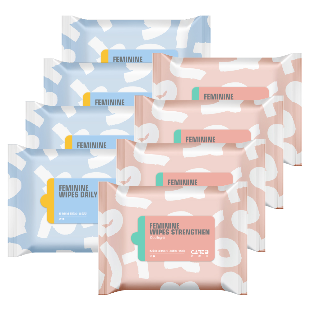 短效品【Care+ 蓓膚美】私密潔膚柔濕巾 超值8入組