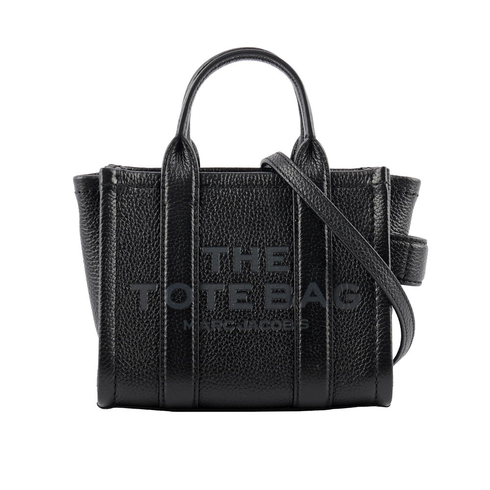 【MARC JACOBS】THE LEATHER TOTE 粒面皮革迷你托特包(黑色) H053L01RE22 001