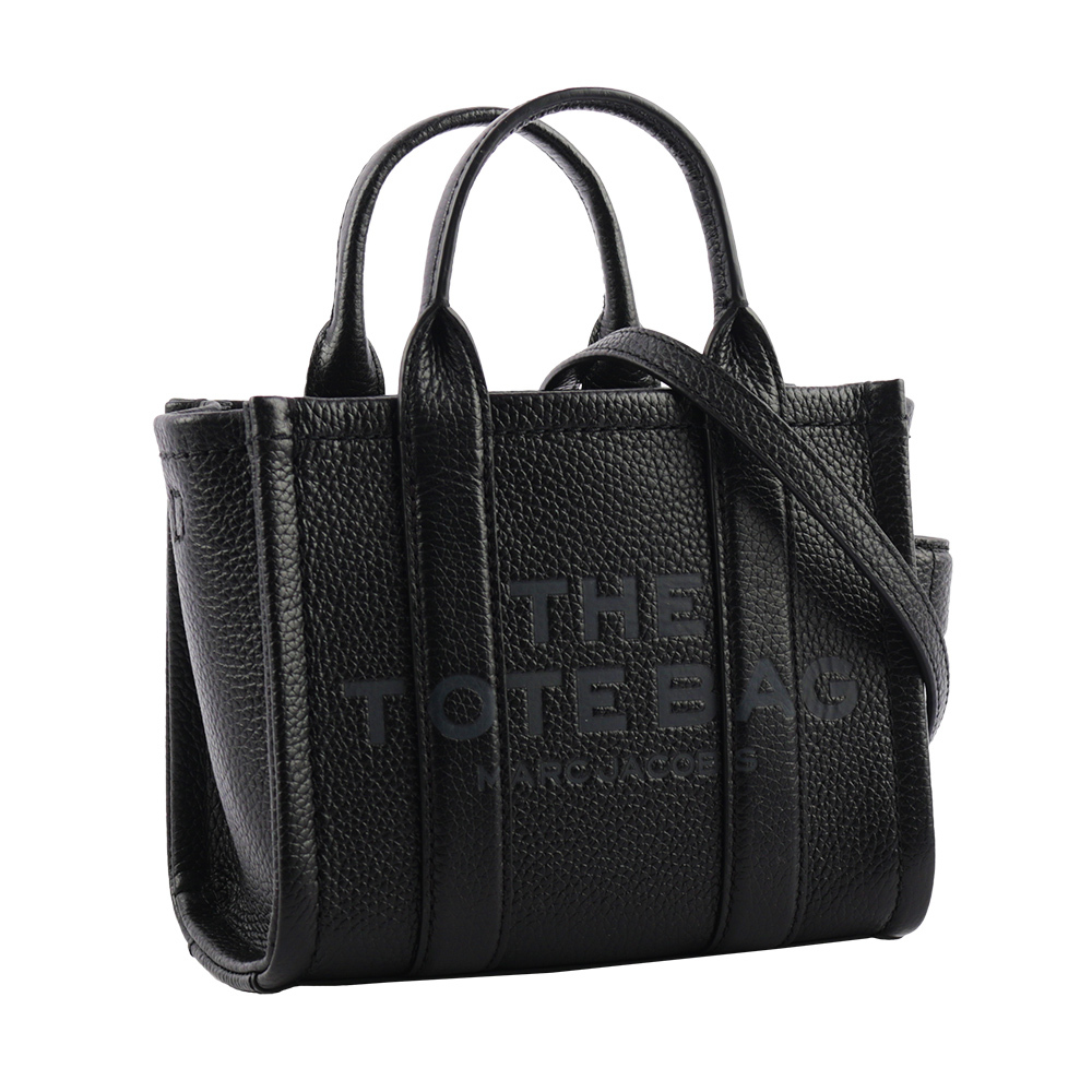 【MARC JACOBS】THE LEATHER TOTE 粒面皮革迷你托特包(黑色) H053L01RE22 001