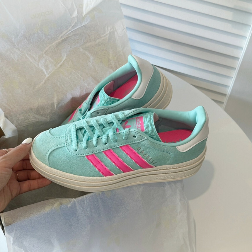 Adidas Originals Gazelle Bold Lisa同款 薄荷蘇打 薄荷綠 水粉 結構 厚底 增高 ID7026