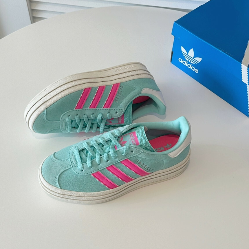 Adidas Originals Gazelle Bold Lisa同款 薄荷蘇打 薄荷綠 水粉 結構 厚底 增高 ID7026