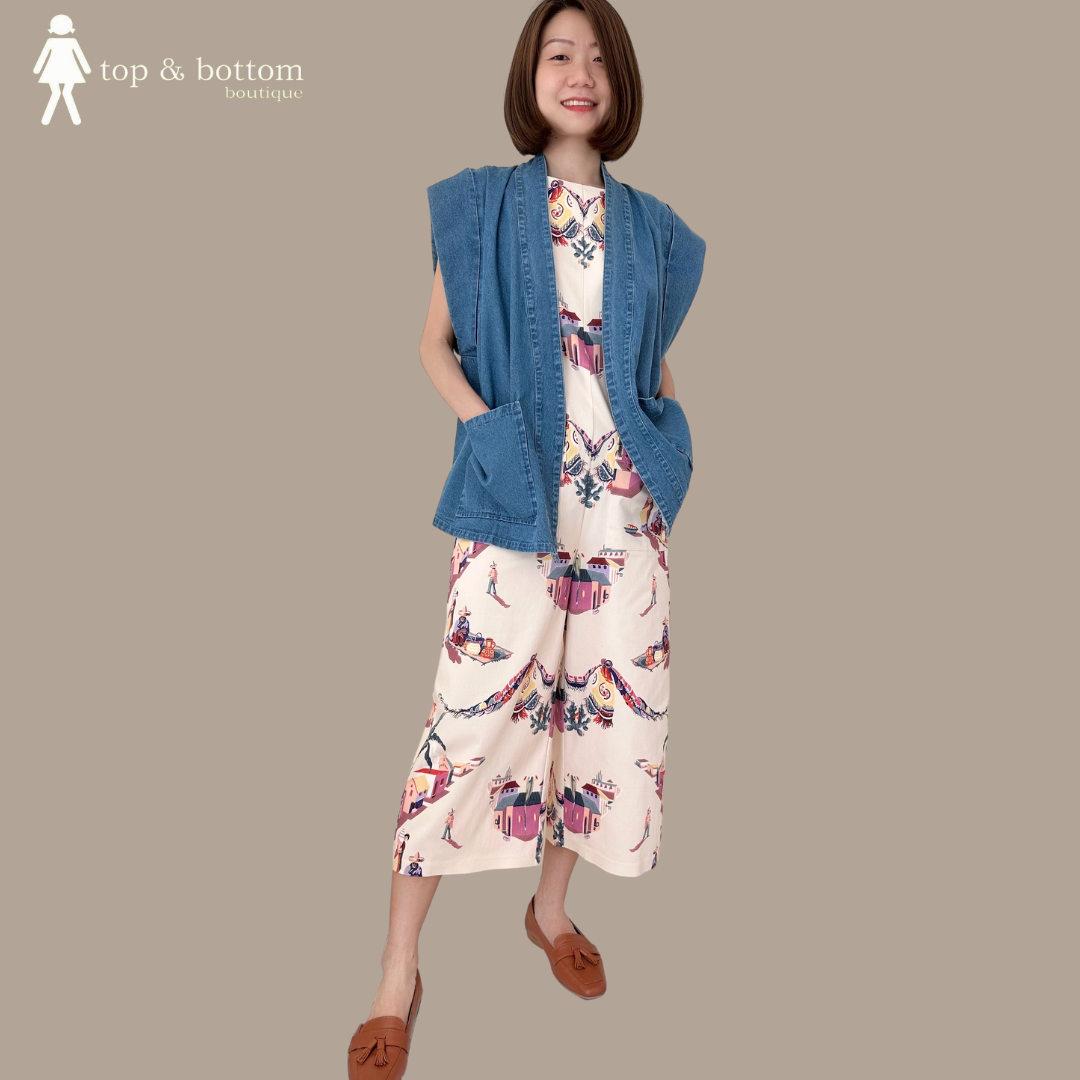 SOLID PRINTED LONG JUMPSUIT