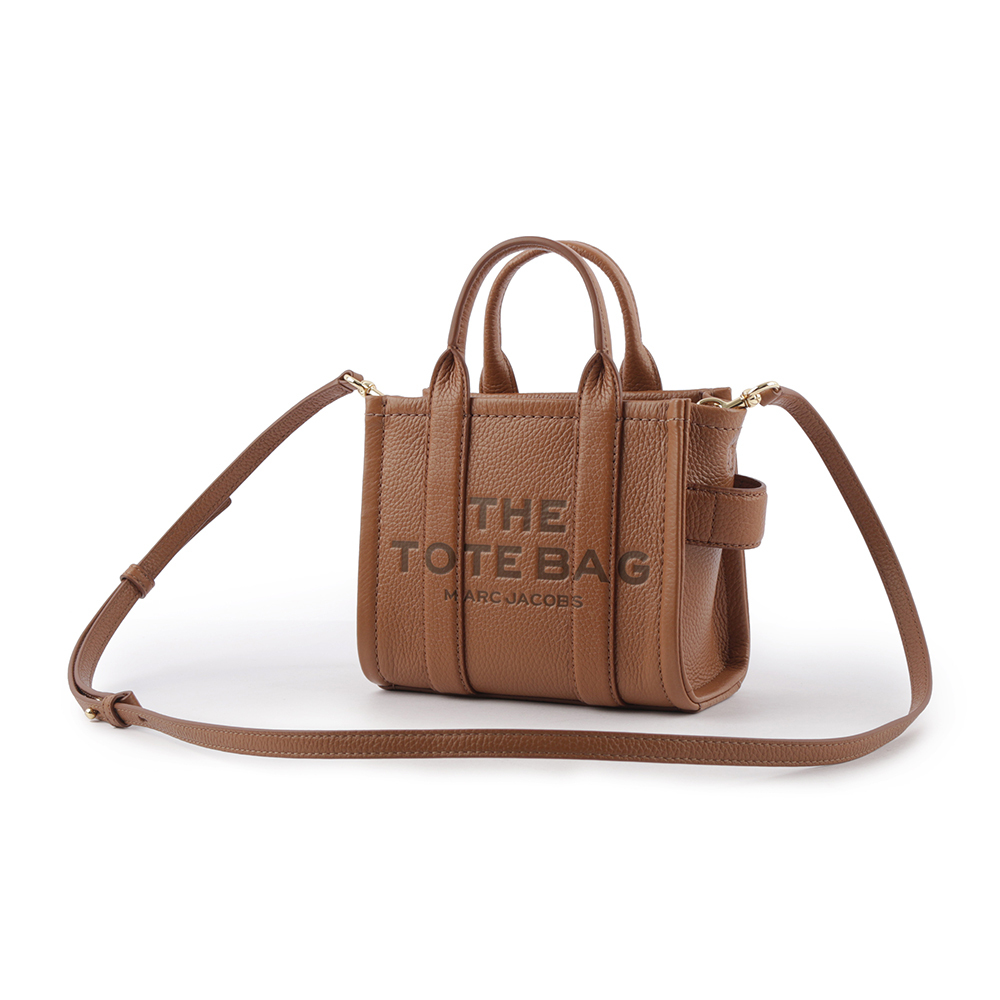 【MARC JACOBS】THE LEATHER TOTE 粒面皮革迷你托特包(堅果棕) H053L01RE22 212