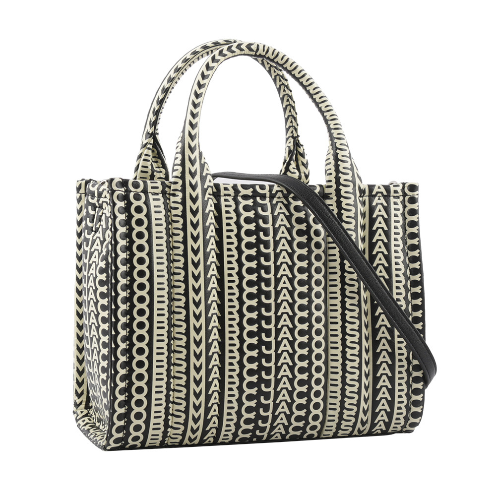 【MARC JACOBS】滿版標誌小羊皮小款托特包