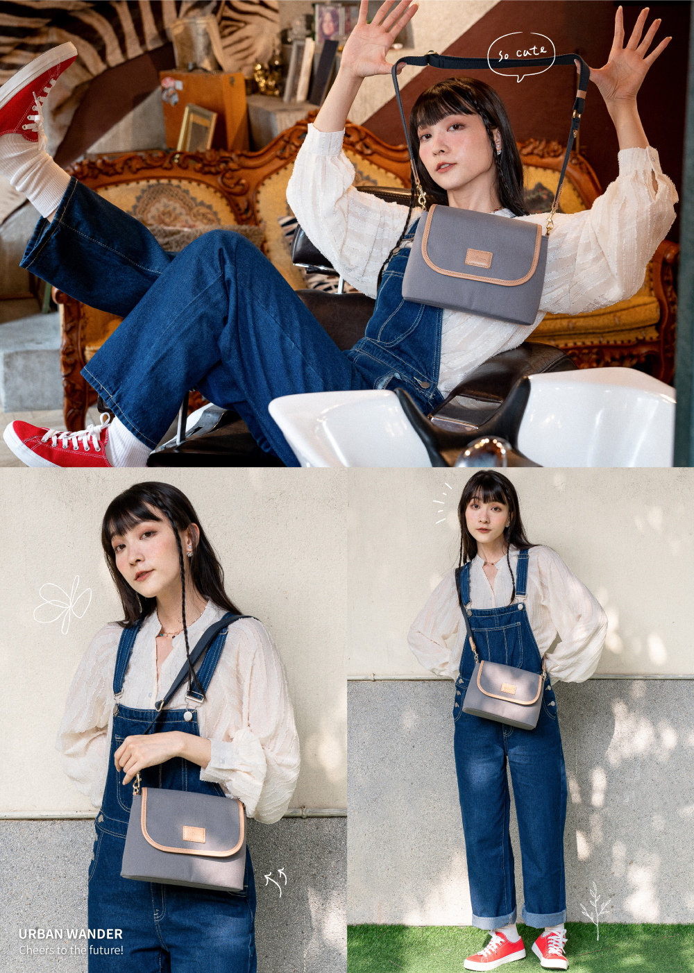 satana Urban Wander 漫享斜背包 雲灰色 SFL0010-115 04