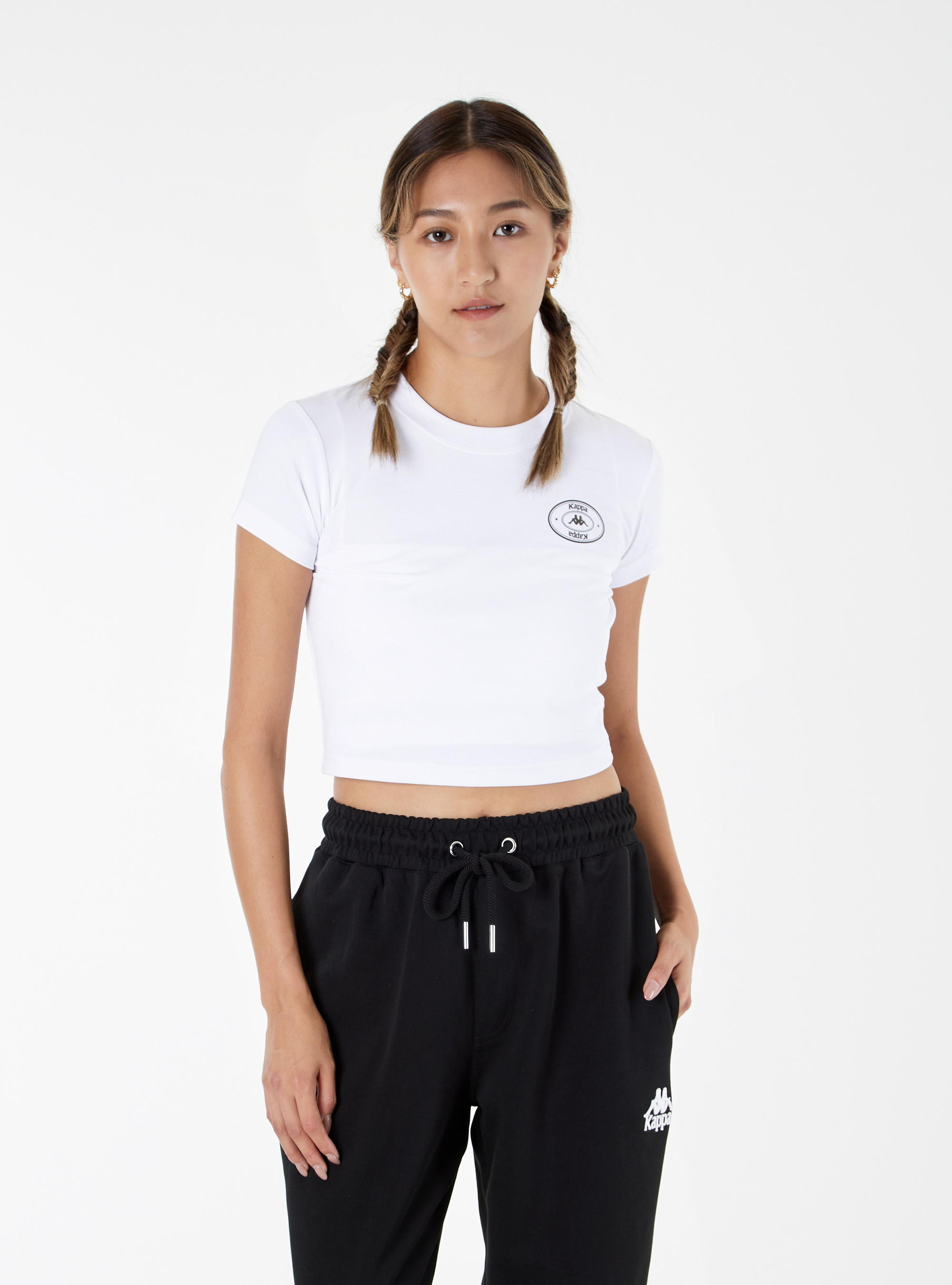 女款 圖章Logo合身短版T-Shirt